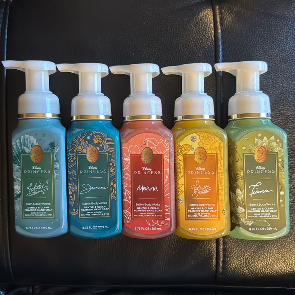 Disney Bath & Body Works (5) Princess Gentle & Clean Foaming Hand Soaps NEW